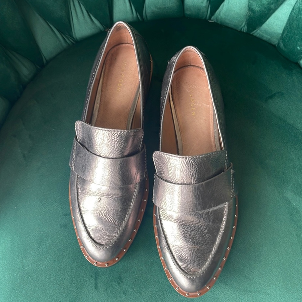 Halogen Nordstrom metallic loafers